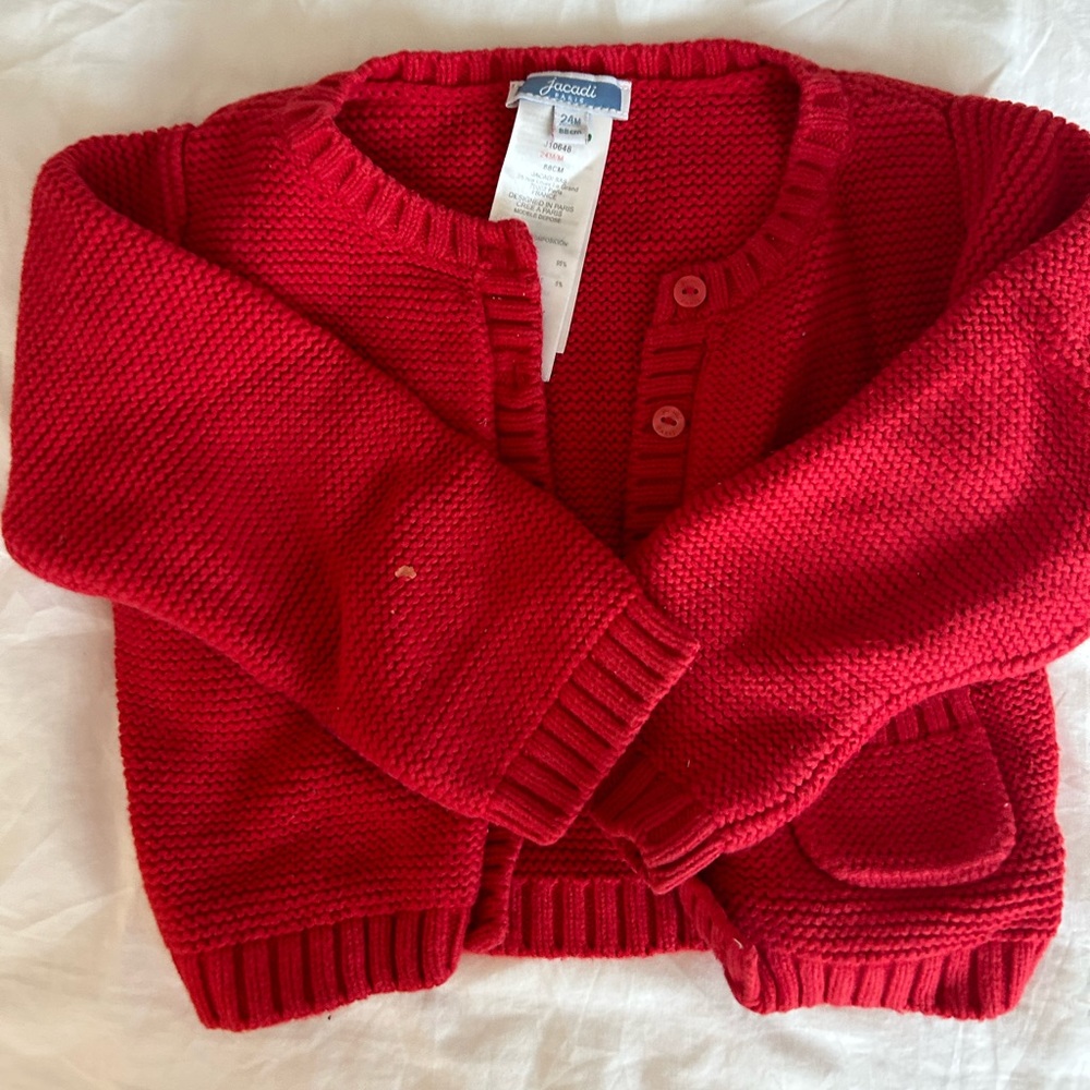 Jacadi 24 months Red Knit Sweater